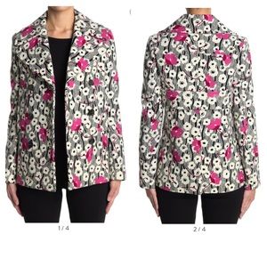 Valentino Caban Printed Wool Blend Blazer Jacket